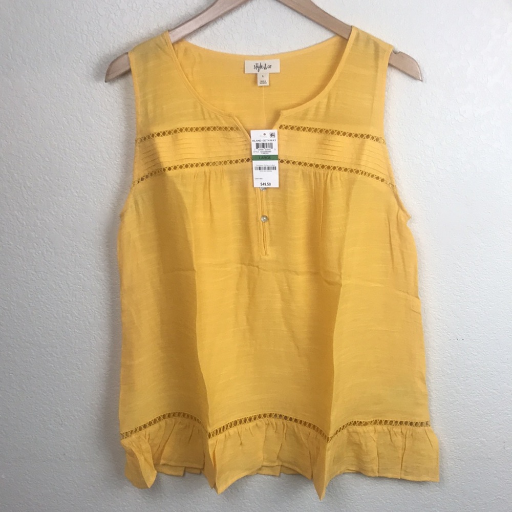 Style & Co Top Womenś  Tumeric  Size Large